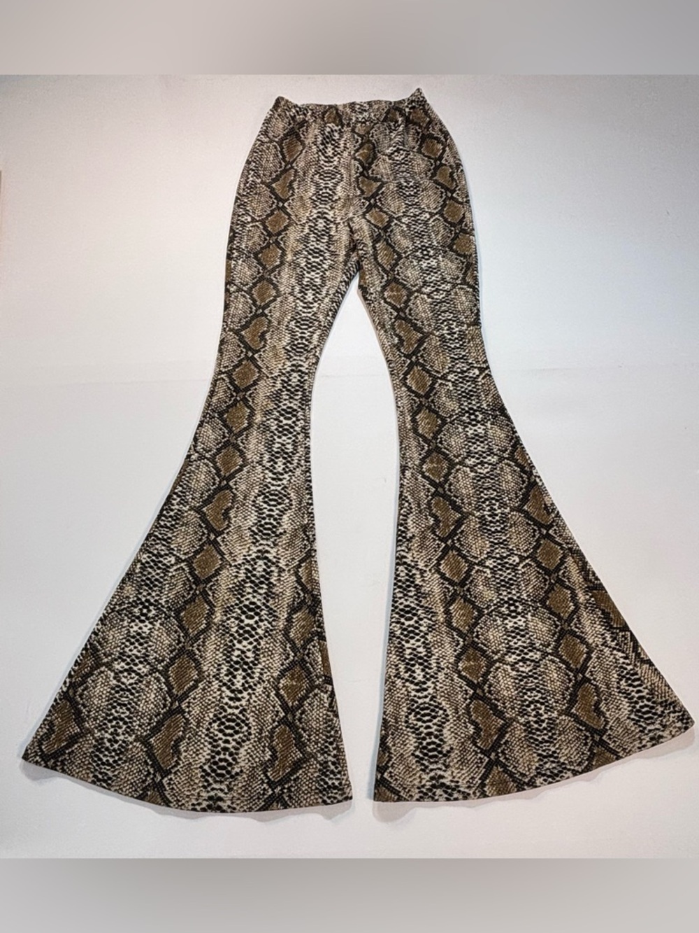 Princess Polly Snake Print Flare Pants - Brown & Black